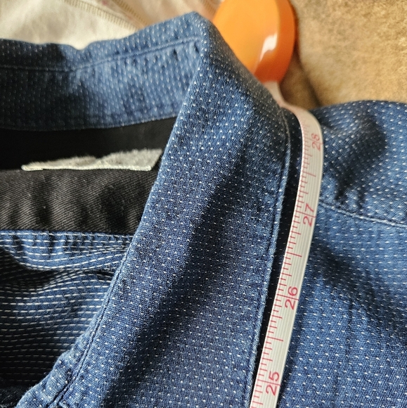 Nudie Jeans Men's Collared Blue Shirt Front Chest Pocket Poka Dot Size M - Picture 8 of 9